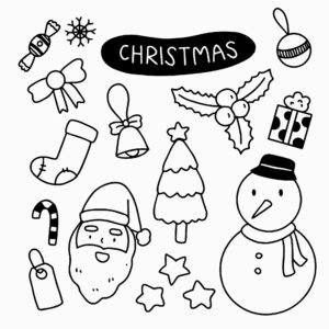 Christmas clipart images to use as inspiration
These are candy, bow, ornaments, snowflake, Santa's face, snowman, Christmas tree, stars and candy cane